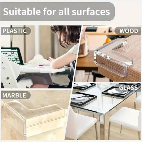 10 Pack Corner Protector Guards, Furniture Edge Safety Bumpers, Proof Bumper & Cushion to Cover Sharp Furniture & Table Edges - Clear T Shaped in Saudi Arabia