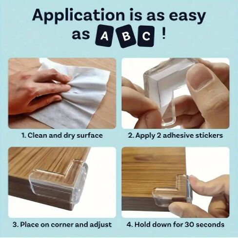 10 Pack Corner Protector Guards, Furniture Edge Safety Bumpers, Proof Bumper & Cushion to Cover Sharp Furniture & Table Edges - Clear T Shaped in Saudi Arabia
