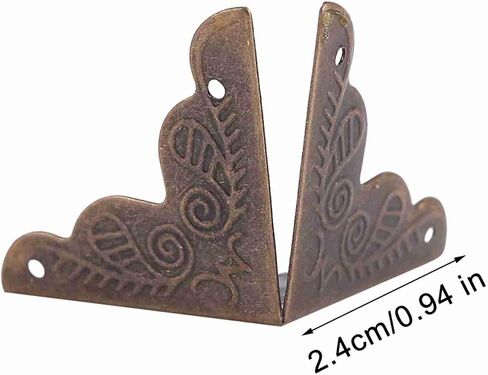 Iron Corner Decorative Protectors, 12pcs Vintage Box Jewelry Gift Case Guard for Desk, Wood Cases in Saudi Arabia