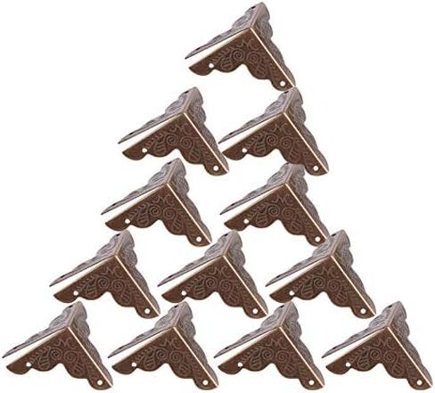 Iron Corner Decorative Protectors, 12pcs Vintage Box Jewelry Gift Case Guard for Desk, Wood Cases in Saudi Arabia