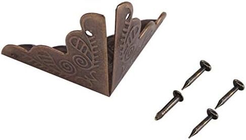 Iron Corner Decorative Protectors, 12pcs Vintage Box Jewelry Gift Case Guard for Desk, Wood Cases in Saudi Arabia