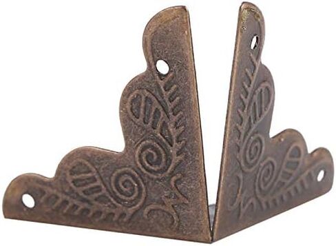Iron Corner Decorative Protectors, 12pcs Vintage Box Jewelry Gift Case Guard for Desk, Wood Cases in Saudi Arabia
