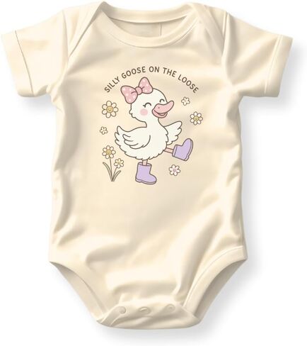 Silly Goose on the loose Funny Baby Bodysuit, Goose Shirt for Children, Toddler & Kids T-Shirt in Saudi Arabia