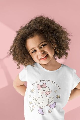 Silly Goose on the loose Funny Baby Bodysuit, Goose Shirt for Children, Toddler & Kids T-Shirt in Saudi Arabia