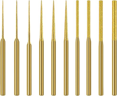 ACCUFINE 𝐃𝐢𝐚𝐦𝐨𝐧𝐝 شنت 𝐁𝐞𝐚𝐝 𝐑𝐞𝐚𝐦𝐞𝐫 مطلي بالتيتانيوم 10 قطعة أشكال مختلفة خرز مخرطة لقمة ثقب لصنع المجوهرات in Kuwait