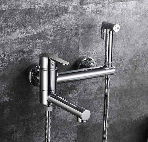 بخاخ بيديت مع ماء ساخن وبارد من الكروم، مجموعة غسالة حفاضات محمولة من القماش، مجموعة دش مثبتة على الحائط، ضغط مرفق المرحاض، النمط 3 (النمط 2) in Kuwait