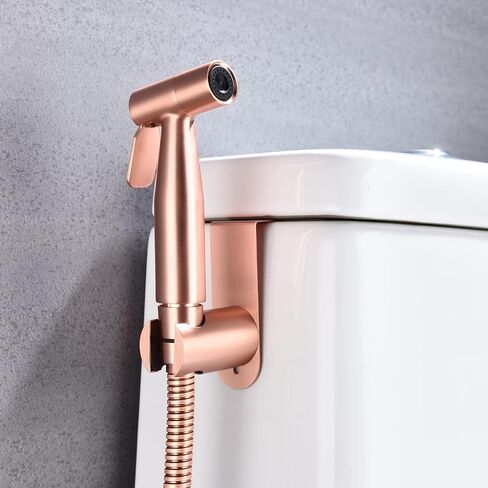 Bidet Sprayer for Toilet, Handheld Cloth Diaper Sprayer - Rose Gold - Adjustable Pressure - Bathroom Convenience - Durable - Easy to Use in Saudi Arabia