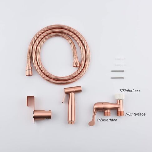 Bidet Sprayer for Toilet, Handheld Cloth Diaper Sprayer - Rose Gold - Adjustable Pressure - Bathroom Convenience - Durable - Easy to Use in Saudi Arabia