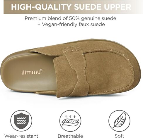 Iiimmu Women Suede Mule Loafers Slipless Slip on Flats Slids Round Toe Slides in Kuwait