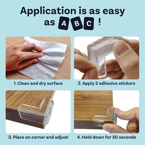 12 Pcs Corner Guards for Furniture, Clear Table Edge Protectors, Soft PVC with Strong Adhesive in Saudi Arabia