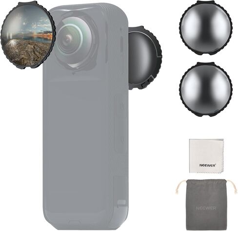 NEEWER ND Filters Compatible with Insta360 X5, ND16 Lens Filter Set, 4 Stops Light Reduction Screw On Auto Detect Multicoated Optical Glass Neutral Density, Action Camera Accessories, 2 Pack in Saudi Arabia