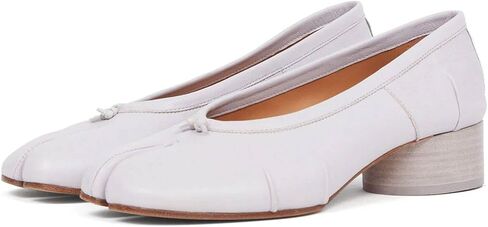 KOKOMOMO Black Split Toe Ballet Heels for Women Japanese Tabi Shoes Cylindrical Low Heels Pumps Chunky Block Heel Office Wedding Party Dress Shoes 1.2 INCH in Saudi Arabia