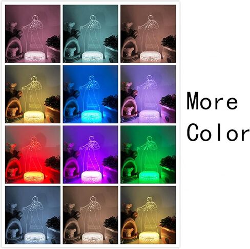 3D ضوء الليل أنيمي مصباح هدية ديكور غرفة نوم Led مصباح مكتب العمل هدية، اللمس الاستشعار التحكم عن بعد، انقطاع الورق المقوى in Kuwait