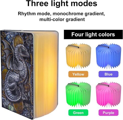 Portable Night Light with White Noise Machine for Adults Kids,Meditation Soother Relaxing Sounds Sleep Machine,3D Dragon Embossed Book Lamp for Bedroom,Music Speaker in Saudi Arabia