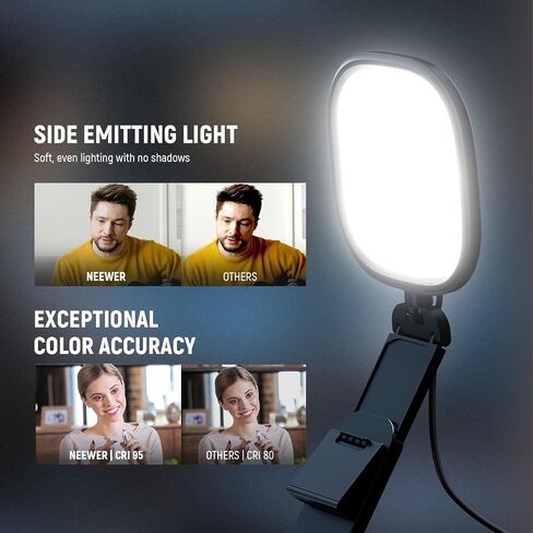 NEEWER Basics 5" 10W LED Streaming Light, Bi Color Edge Lit Clip on Full Screen USB Desk Lamp Lighting CRI95 for Monitor Laptop Computer Webcam Video Conference Zoom Call Recording, NL10 in Saudi Arabia