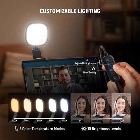 NEEWER Basics 5" 10W LED Streaming Light, Bi Color Edge Lit Clip on Full Screen USB Desk Lamp Lighting CRI95 for Monitor Laptop Computer Webcam Video Conference Zoom Call Recording, NL10 in Saudi Arabia