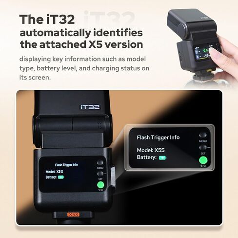 فلاش كاميرا GODOX IT32 TTL، متوافق مع سلسلة Godox X (X3/X3Pro/XPro/XProII/X2T)، 2.4G لاسلكي، GN18، وقت إعادة التدوير 1.5 ثانية، واجهة مغناطيسية in Saudi Arabia