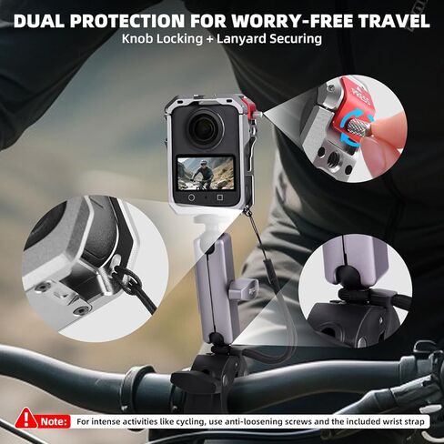 قفص واقي لحامل الكاميرا DJI Osmo 360 من الألومنيوم مع قفل أمان سريع التحرير، حقيبة حمل الكاميرا، ملحقات حقيبة واقية صلبة من النايلون المحمول in Kuwait
