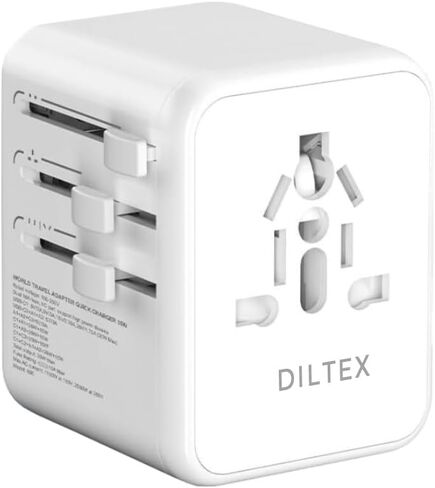 محول سفر عالمي بقدرة 35 وات - محول سفر الكل في واحد مع شحن USB سريع ذكي - محول توصيل آمن للهواتف والكاميرات - اختيار موثوق للسفر الدولي والاستخدام اليومي in Kuwait