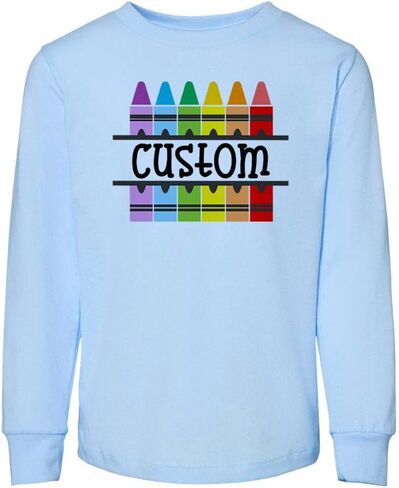 Back to School Custom Name Personalized Toddler Kids Long Sleeve T-Shirt in Saudi Arabia