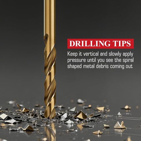 مجموعة رؤوس مثقاب كوبالت مكونة من 13 قطعة، مجموعة رؤوس مثقاب فولاذية عالية السرعة M35 (1/16 بوصة - 1/4 بوصة) للمعادن الصلبة والفولاذ المقاوم للصدأ والحديد الزهر والبلاستيك الخشبي مع حقيبة تخزين مفهرسة in Kuwait