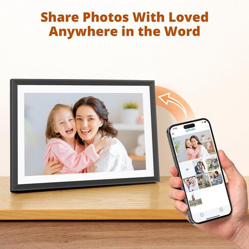 Dragon Touch 10.1'' WiFi Digital Picture Frame with Dual Swappable Snap Frames – 1280×800 HD IPS Touch Screen, Auto-Rotate, Instantly Share Photos/Videos via Free App, Gift for Birthday, Wedding, Mom in Saudi Arabia
