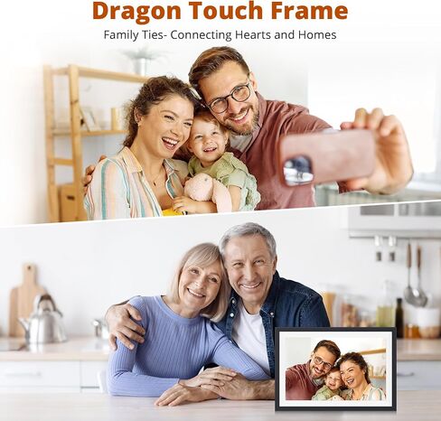 Dragon Touch 10.1'' WiFi Digital Picture Frame with Dual Swappable Snap Frames – 1280×800 HD IPS Touch Screen, Auto-Rotate, Instantly Share Photos/Videos via Free App, Gift for Birthday, Wedding, Mom in Saudi Arabia
