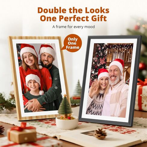 Dragon Touch 10.1'' WiFi Digital Picture Frame with Dual Swappable Snap Frames – 1280×800 HD IPS Touch Screen, Auto-Rotate, Instantly Share Photos/Videos via Free App, Gift for Birthday, Wedding, Mom in Saudi Arabia