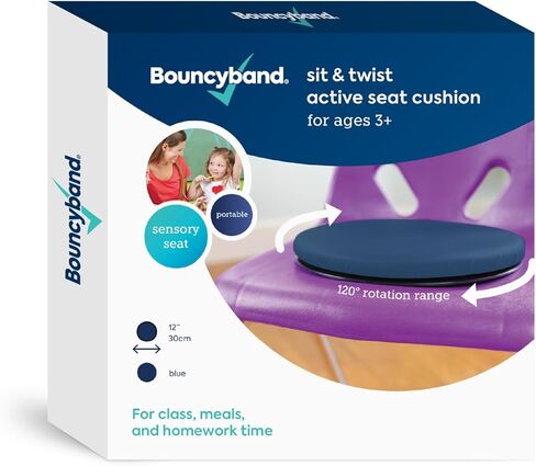 وسادة المقعد النشطة Sit & Twist من BouncyBand - وسادة حسية مقاس 12 بوصة للأطفال حتى وزن 300 رطل - أداة حسية تعزز التعلم النشط وتحسن التركيز والإنتاجية in Kuwait