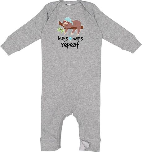 inktastic Sloth Hugs Naps Repeat Baby Romper Coveralls in Saudi Arabia