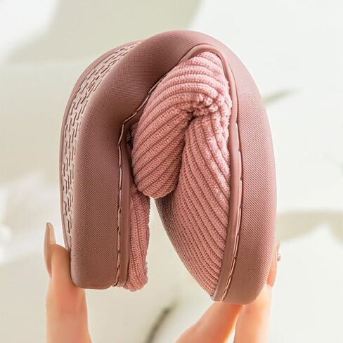 House Slippers for Men Closed Toe Women Memory Foam Bedroom Shoes Solid Winter Warm Slippers in Saudi Arabia