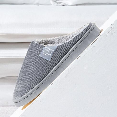 House Slippers for Men Closed Toe Women Memory Foam Bedroom Shoes Solid Winter Warm Slippers in Saudi Arabia