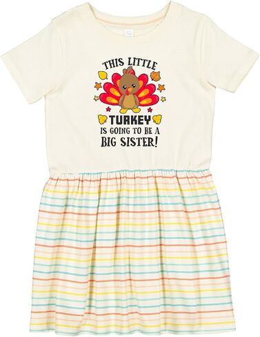 inktastic This Little Turkey is Going to Be a Big Sister Toddler Dress in Saudi Arabia