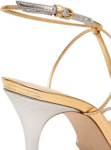 22élevé 90MM Metallic Leather T-Strap Sandals in Saudi Arabia