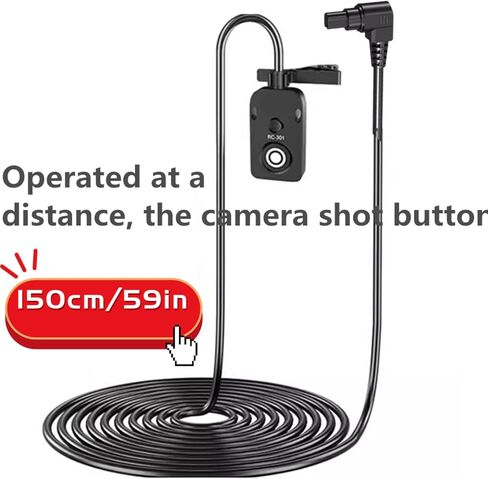 كابل تحرير مصراع الكاميرا السلكي RC-301 N3 للتحكم عن بعد من كانو، متوافق مع R5C، R5، 1DX Mark II، 1Ds II، 1Ds III، 5D، 5D Mark II، 5D Mark III، 5D Mark IV، 5DS، 5DSR، 6D، 6D Mark II، 7D، 7D Mark II in Saudi Arabia