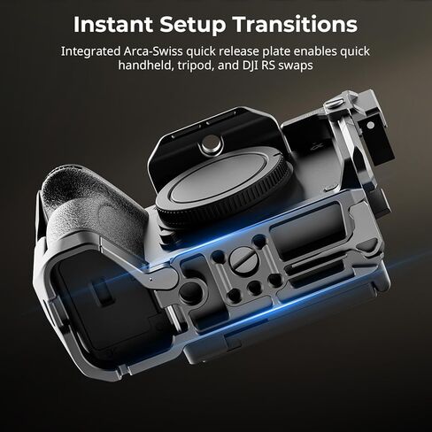 SMALLRIG Cage for Sony FX2, HawkLock Quick Release Camera Cage Kit for Sony with XLR Handle Extension, Wrist Strap and Cable Clamp for HDMI, QR Cold Shoe, Built in NATO Rail/QR Plate for Arca - 5588 in Saudi Arabia