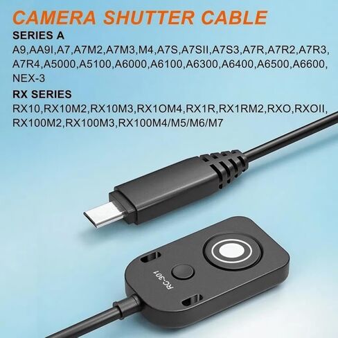 RC-301 Camera Remote Shutter Release Cable for SNY A7, A9, A6000/A6100/A6300/A6400/A6500/A6600Series Cameras, Black, Compatible with Multi Socket Interface in Saudi Arabia