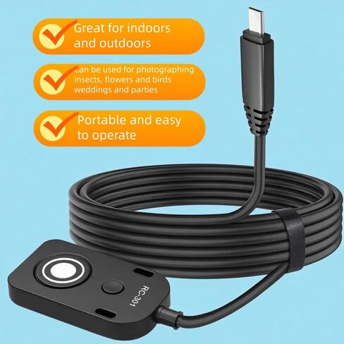 RC-301 Camera Remote Shutter Release Cable for SNY A7, A9, A6000/A6100/A6300/A6400/A6500/A6600Series Cameras, Black, Compatible with Multi Socket Interface in Saudi Arabia