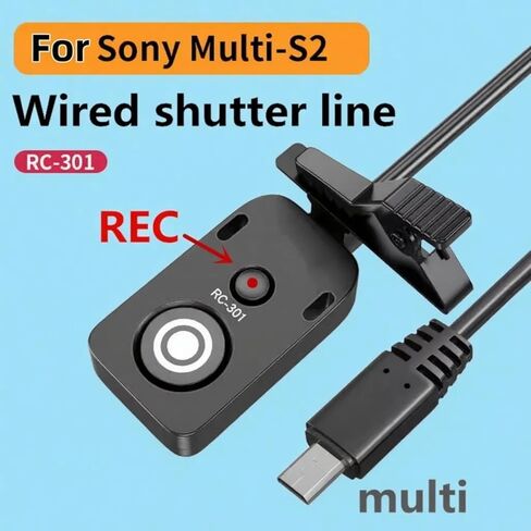 RC-301 Camera Remote Shutter Release Cable for SNY A7, A9, A6000/A6100/A6300/A6400/A6500/A6600Series Cameras, Black, Compatible with Multi Socket Interface in Saudi Arabia