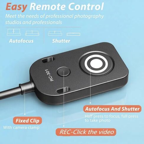 RC-301 Camera Remote Shutter Release Cable for SNY A7, A9, A6000/A6100/A6300/A6400/A6500/A6600Series Cameras, Black, Compatible with Multi Socket Interface in Saudi Arabia