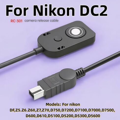 كابل تحرير الكاميرا RC-301 لـ Nkon، التحكم عن بعد في الغالق متوافق مع DF، Z5، Z6، Z7، D750، D7200، D7100، D7000، D7500، D600 Series، D5000 in Saudi Arabia