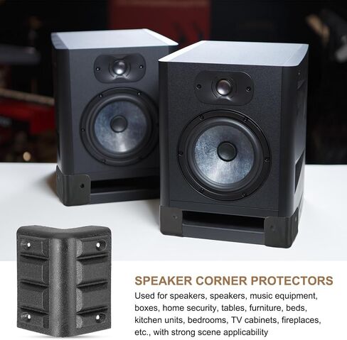 uxcell 8 Pcs 1.81"x1.81" Speaker Corner Protectors, Plastic Right Angle Protector Thickening Speaker for Cabinet Guitar Amplifier Stage Speakers, Black in Saudi Arabia