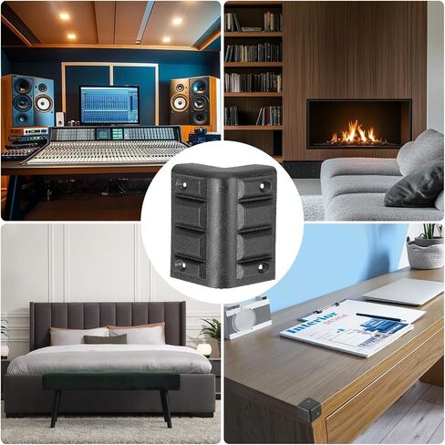 uxcell 8 Pcs 1.81"x1.81" Speaker Corner Protectors, Plastic Right Angle Protector Thickening Speaker for Cabinet Guitar Amplifier Stage Speakers, Black in Saudi Arabia