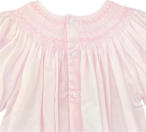 Petit Ami Baby Girls Daygown with Heart Smocking and Pearls (Pink, 24 Month) in Saudi Arabia