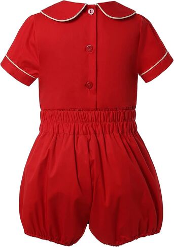 Pettigirl Girls Smocked Dress Unisex Smocked Outfits for Baby Girls Boys Red Christmas Fall Clothes in Saudi Arabia
