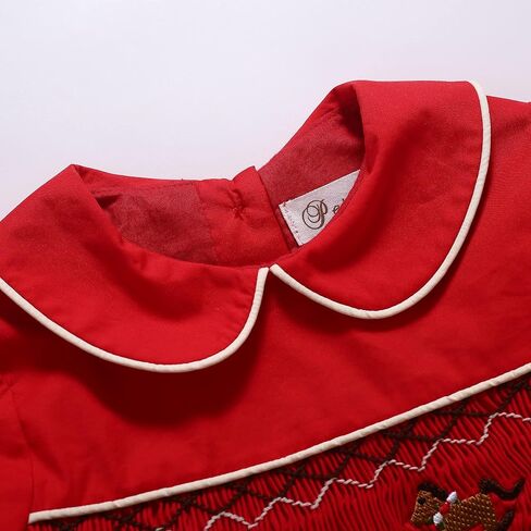 Pettigirl Girls Smocked Dress Unisex Smocked Outfits for Baby Girls Boys Red Christmas Fall Clothes in Saudi Arabia