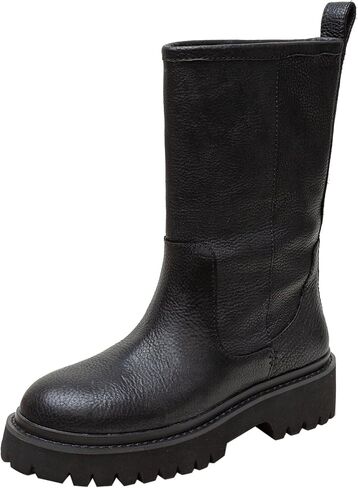 Linea Paolo - THATCHER - Womens Lug Sole Leather Moto Boots in Saudi Arabia
