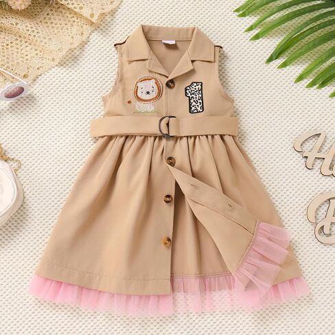 IDOPIP Safari Outfit for Toddler Baby Girls Wild 1st Birthday Tutu Dress with Hat Halloween Party Dress Clothes Photo Shoot in Saudi Arabia