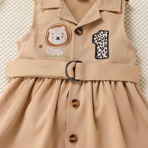 IDOPIP Safari Outfit for Toddler Baby Girls Wild 1st Birthday Tutu Dress with Hat Halloween Party Dress Clothes Photo Shoot in Saudi Arabia