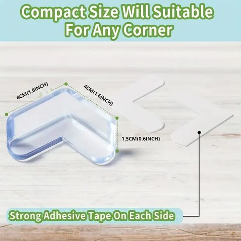 12 Pack Corner Protector (L Shape) Clear Furniture Corner Guard & Edge Safety Bumpers for Table Edges & Sharp Corners in Saudi Arabia